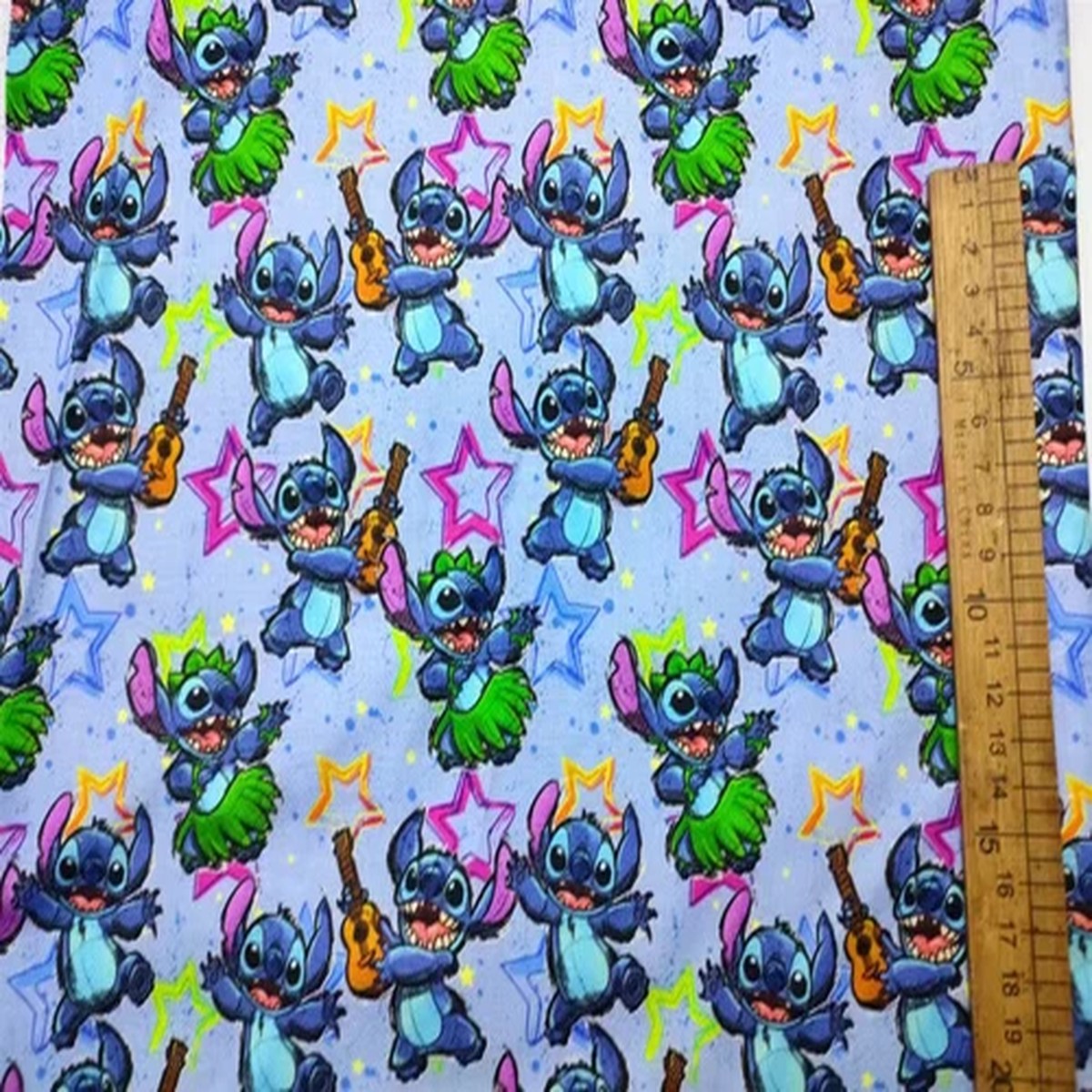 (C) Various Stitch & Lilo FQ, 1/2 Metre Cotton Fabric Disney Tropical Musical